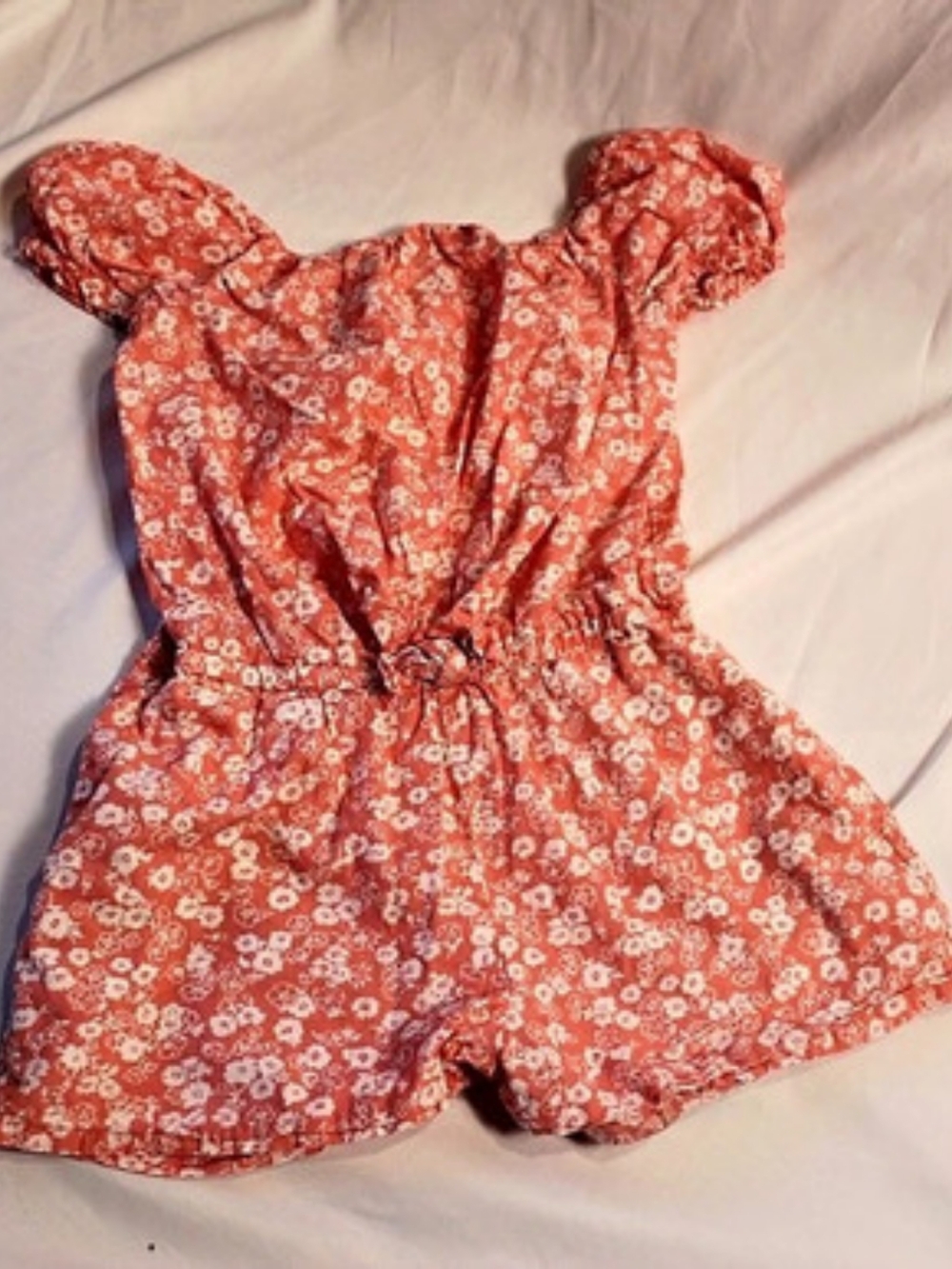 Gap Girls Floral Romper Pink & White Size 10-12